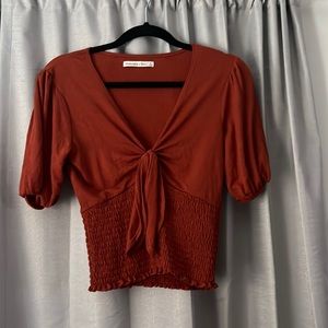 Rusty colored half sleeve shirt